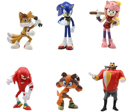 Sonic Boom Miniatura C/ 6 Bonecos Action Figure Dr Eggman